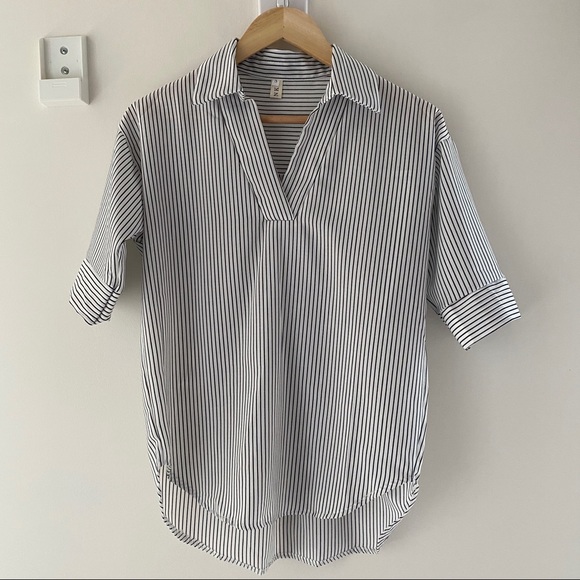 ‼️BNWT‼️ YESSTYLE Pin-Stripe Blouse - Picture 2 of 2